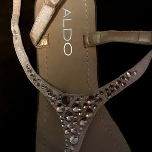 Aldo jeweled sandals in gold